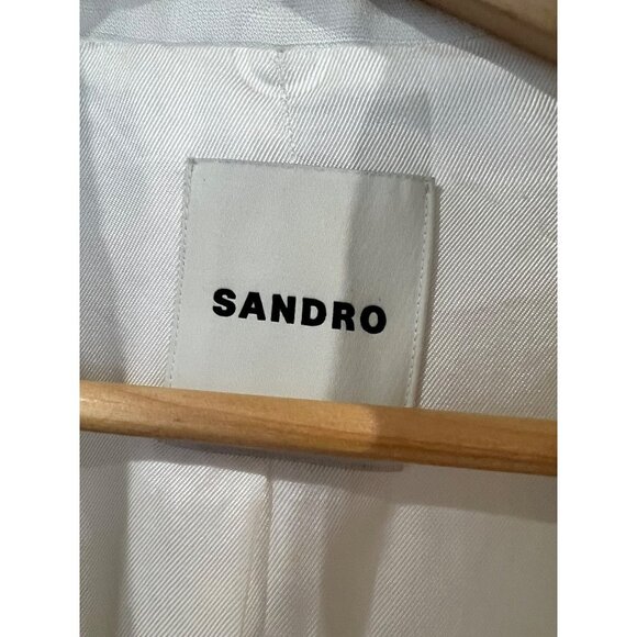 NEW Sandro Alicia WHITE LINEN Blazer SIZE 34/ XS - Picture 6 of 11